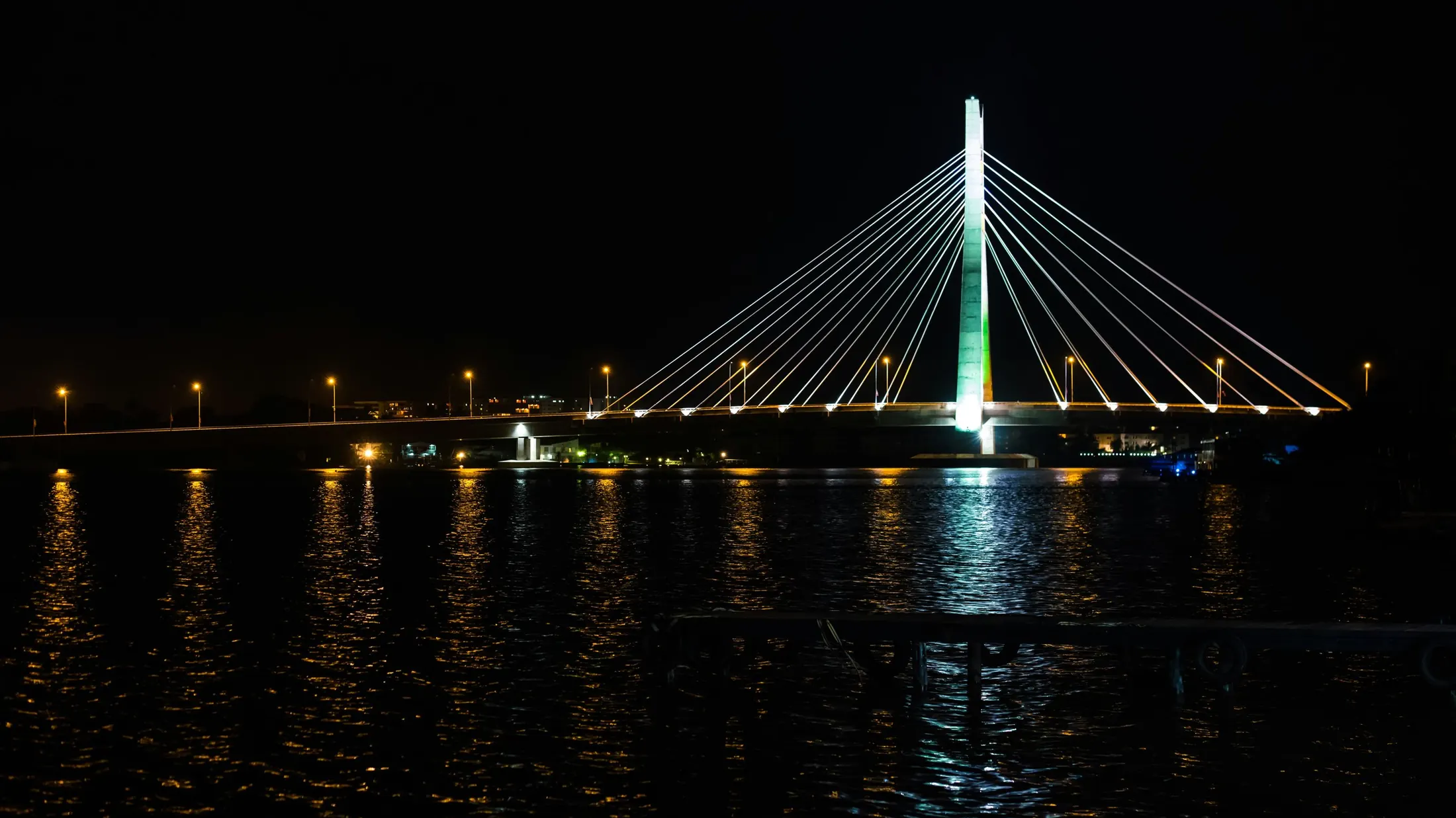 Lekki–Ikoyi Link Bridge at night, Lagos