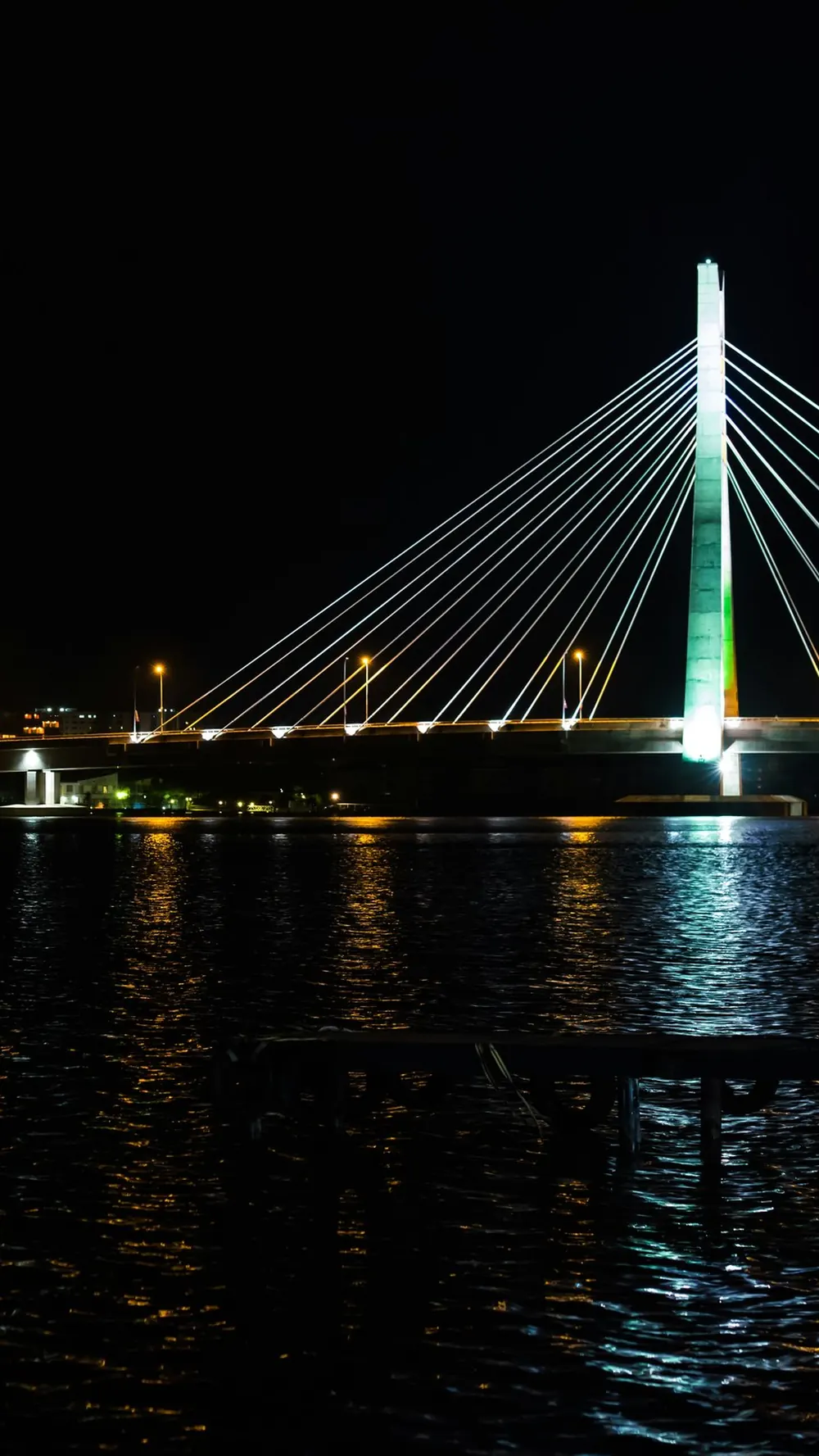 Lekki–Ikoyi Link Bridge at night, Lagos